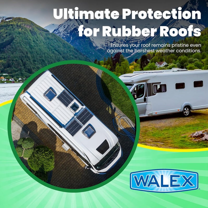 WALEX RV Rubber Roof Cleaner/Conditioner - Removes Dirt, Road Grime, Tree Sap, Bird Droppings & More, Conditions RV Roof After Application; Great for RVs, Campers, Motorhomes, & Trailers, 32 oz - Image 1